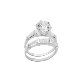 Anillo alianza baguette en plata 925