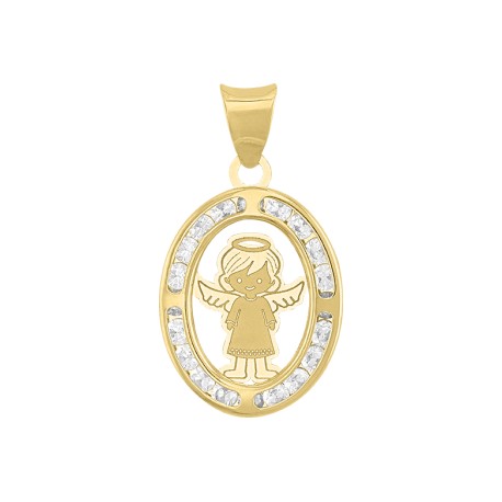 Medalla Bautizo ángel niña Oro 10K