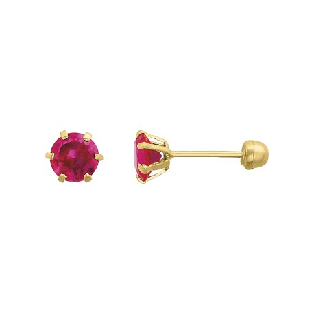 Broquel con zirconia roja 4mm 10K