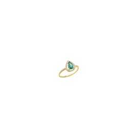 Anillo Oro 10K esmeralda gota