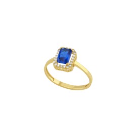 Anillo Oro 10K zafiro