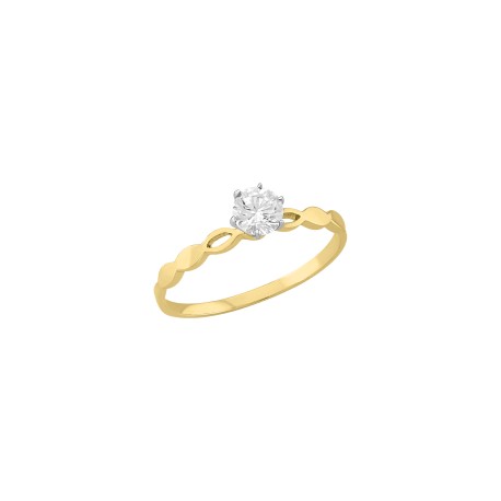 Anillo solitario infinito 14K