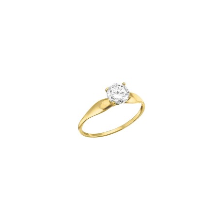 Anillo solitario liso Oro 10K