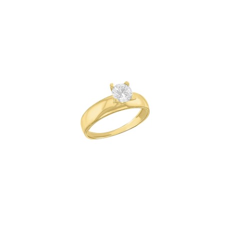 Anillo solitario liso Oro 14K