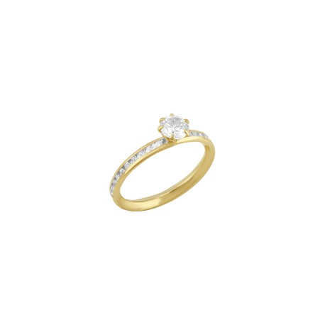 Anillo solitario planetado Oro 10K