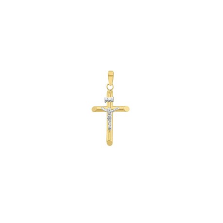 Cristo tubo delgado Oro 14K