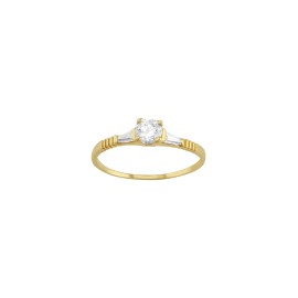 Anillo solitario trapecio Oro 10K