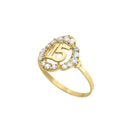 Anillo XV años roseta 14K