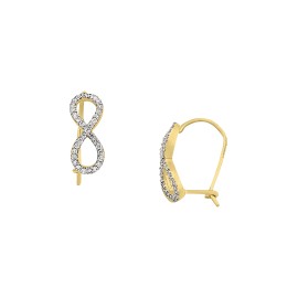 Aretes infinito zirconias Oro 10K