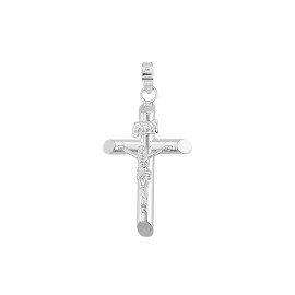 Dije Cristo tubo liso plata .925