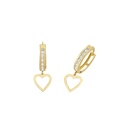 Huggie corazón Oro 10K