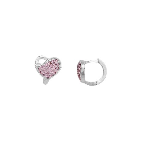 Huggie corazón rosa plata .925
