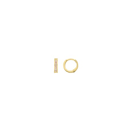 Huggie rosa/blanca 14K