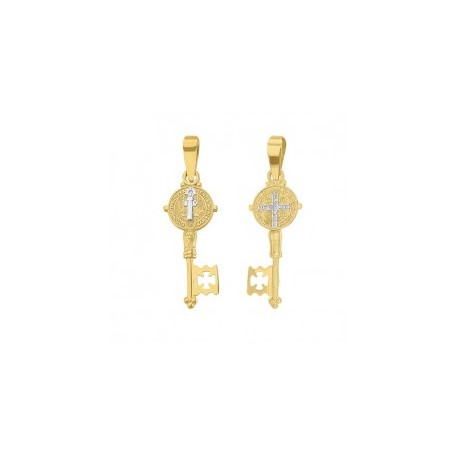 Llave San Benito doble vista Oro 14K