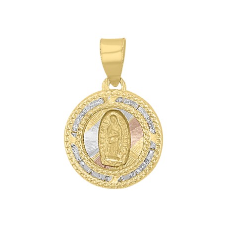Medalla Virgen Guadalupe mini 3col Oro 10K