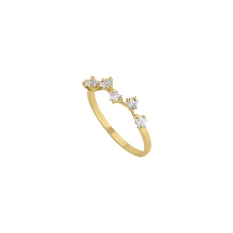 Anillo Oro 10K churumbela de estrellas