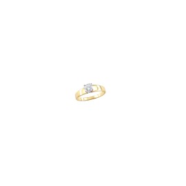 Anillo solitario ancho Oro 10K