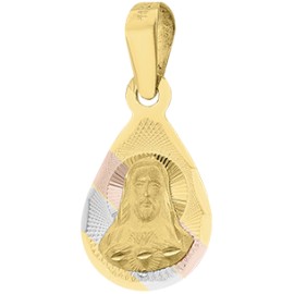 Medalla Sagrado corazón gota 14K