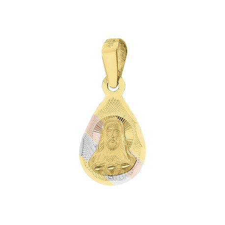 Medalla Sagrado corazón gota 14K