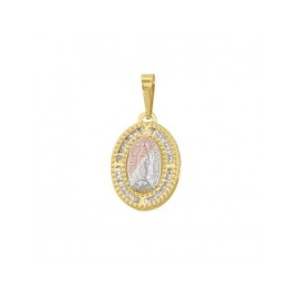 Medalla Virgen Guadalupe mini oval Oro 10K