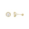 Broquel bisel zirconia blanca 14K