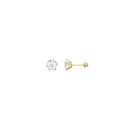 Broquel con zirconia 5mm Oro 10K