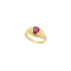 Anillo para caballero con Rubi oval Oro 10K