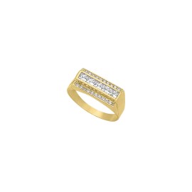 Anillo para caballero con zirconias Oro 10K