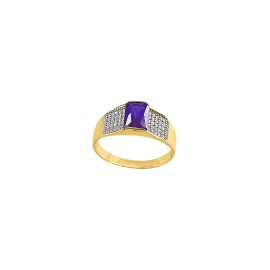 Anillo para caballero Oro 10K pavé zafiro