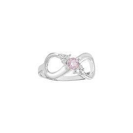 Anillo infinito rosa para niña plata .925