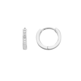 Huggie zirconia baguette plata .925,Cadena Tejido 3x1 050,Arracada diamantada 1 plata .925